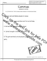 commas in a series worksheet