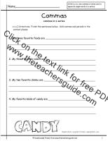 commas in a series worksheet