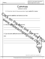 commas in a series worksheet