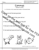 commas in a series worksheet