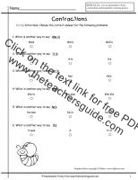 contractions worksheet