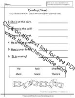 contractions worksheet