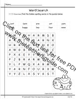 wonders first grade unit five week one printout spelling wordsearch