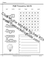 first grade wonders unit five week three printouts high frequency words sheet