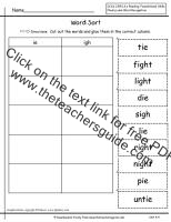 wonders first grade unit four week four printout word sort