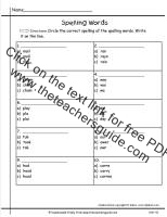 first grade wonders unit four week one printout spelling words pick