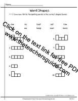 wonders first grade unit four week three printout spelling word shapes