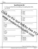 first grade wonders unit six week five spelling practice test