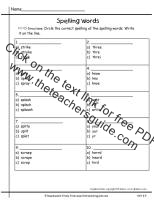 first grade wonders unit six week four spelling practice test