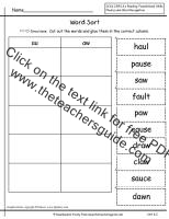 first grade wonders unit six week two printouts spelling word sort