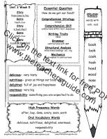 wonders first grade unit three week five weekly outline