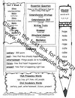 wonders first grade unit three week four weekly outline