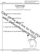 commas in a worksheet