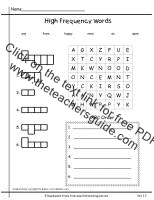 first grade wonders unit three week three high frequency words sheet