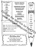 first grade wonders unit three week three weekly outline