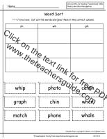 first grade wonders unit two week five spelling words sort