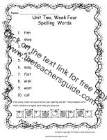 first grade wonders unit two week four spelling words