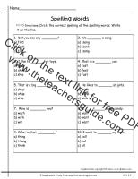 first grade wonders unit two week four spelling word practice test