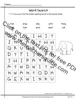 first grade wonders unit two week four spelling word wordsearch