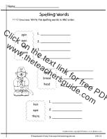 wonders 1st grade spelling words abc order printout