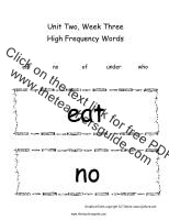 first grade wonders unit two week three high frequency words worksheet