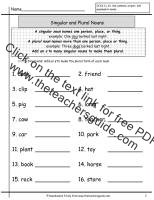 wonders first grade unit two week two plural nouns worksheet