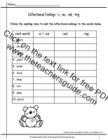 inflectional endings worksheet