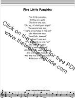 Five Little Pumpkins Lyrics, Printout, MIDI, and Video