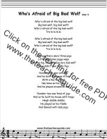 Who's Afraid of the Big Bad Wolf lyrics printout