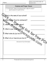 common and proper nouns worksheet