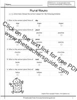 plural nouns worksheet