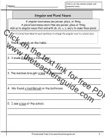 singular and plural nouns worksheet