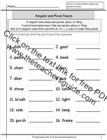 singular and plural nouns worksheet