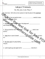 subject pronouns worksheet