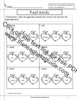 root words worksheet