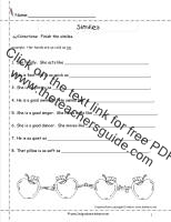 similes worksheet