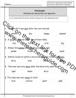 antonyms worksheet