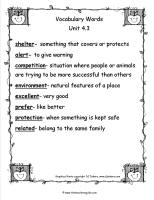 third grade wonders unit four week three vocabulary words