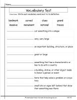 mcgraw hill wonders third grade unit one week five vocabulary words test