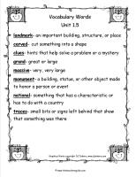 mcgraw hill wonders third grade unit one week five vocabulary words