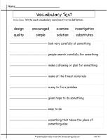 mcgraw hill wonders third grade unit one week four vocabulary test