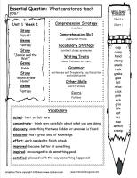 third grade mcgrawhill  wonders unit one week one weekly outline