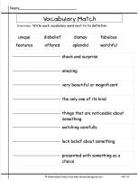 mcgrawhill wonders third grade unit three week one vocabulary words matching