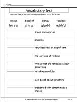 mcgrawhill wonders third grade unit three week one vocabulary words test