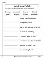 mcgrawhill wonders third grade unit three week two vocabulary matching