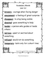 mcgrawhill wonders third grade unit three week two vocabulary words