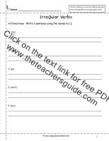 irregular verbs worksheet