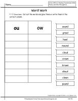 wonders unit five week one printout word sort