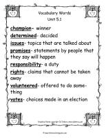 wonders unit five week one printout vocabulary words