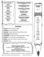 wonders unit five week two printout weekly outline